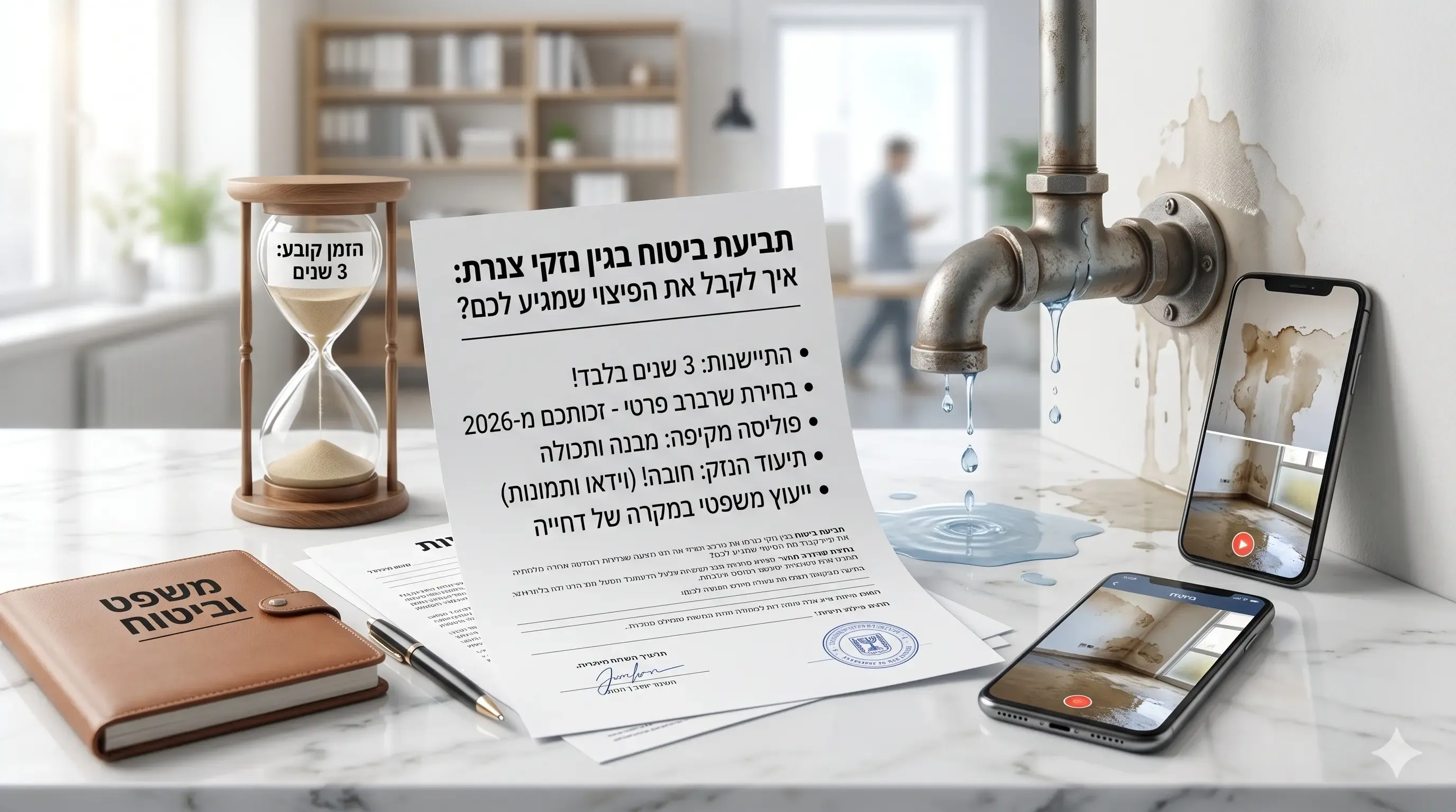 תביעת ביטוח נזקי צנרת